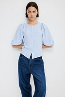 Linen-Blend Blouse