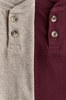 2-pack Ribbed Henley Shirts