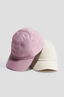 Lot de 2 casquettes en sergé coton