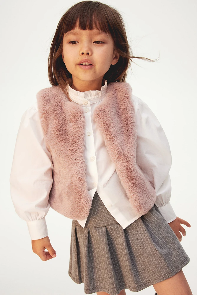 Veste sans manches duveteuse
