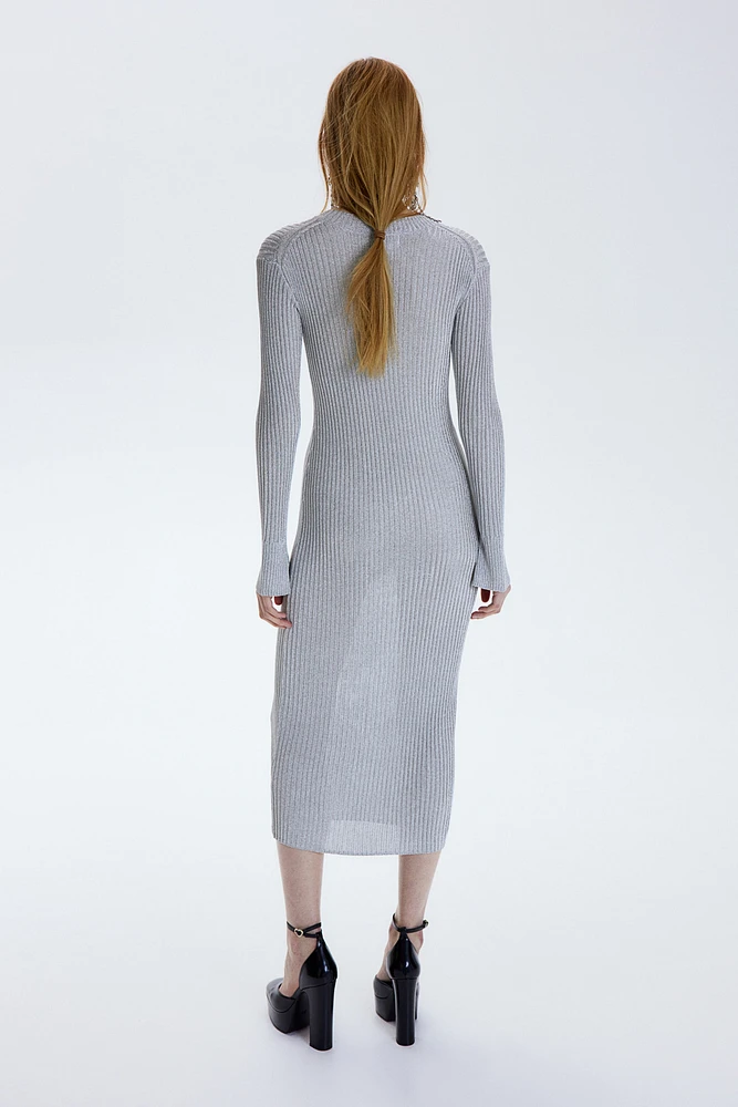 Shimmery Rib-knit Dress