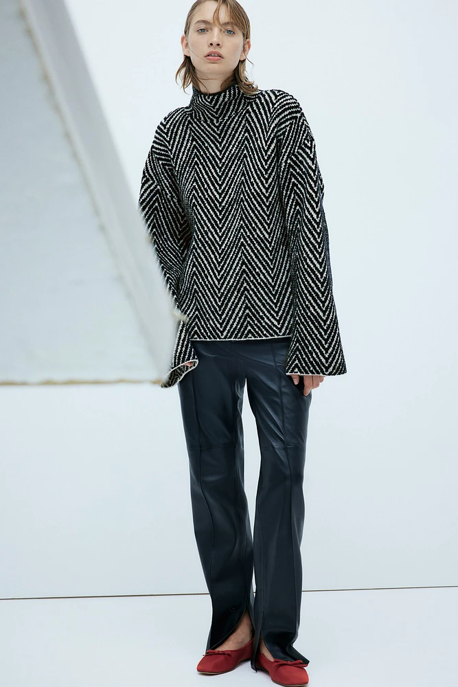 Wool-Blend Mock-Turtleneck Sweater