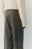 Wool-Blend Pleat-Detail Pants