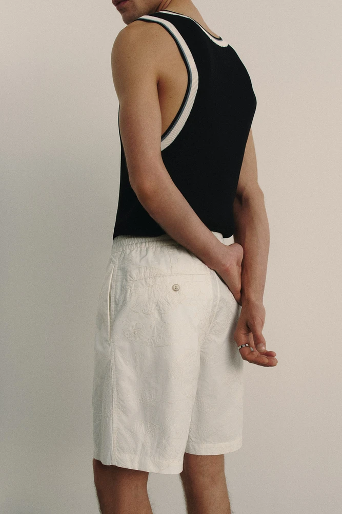 Relaxed-Fit Embroidered Shorts