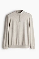 Slim Fit Half-Zip Fine-Knit Sweater