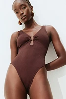 Padded-Cup High-Leg Swimsuit