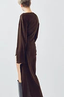 Ribbed asymmetric dress