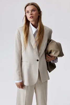 Linen-Blend Blazer