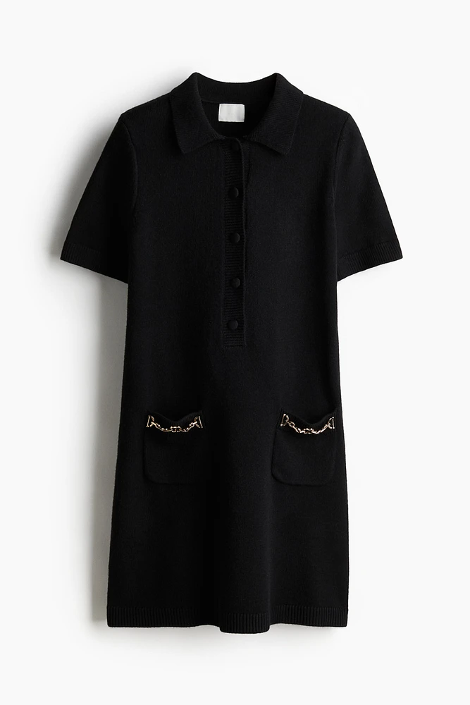 Chain-Detail Knit Dress