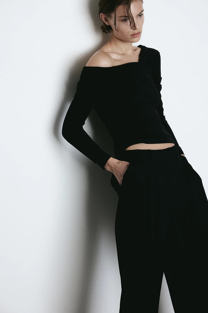 Asymmetric-neck Top