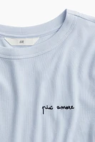 T-shirt côtelé en modal mélangé