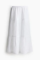 Skirt with Eyelet Embroidery