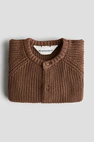 Patent-Knit Cotton Cardigan