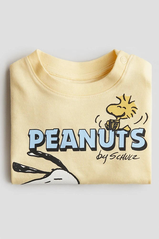 Cotton T-Shirt with Printed Motif