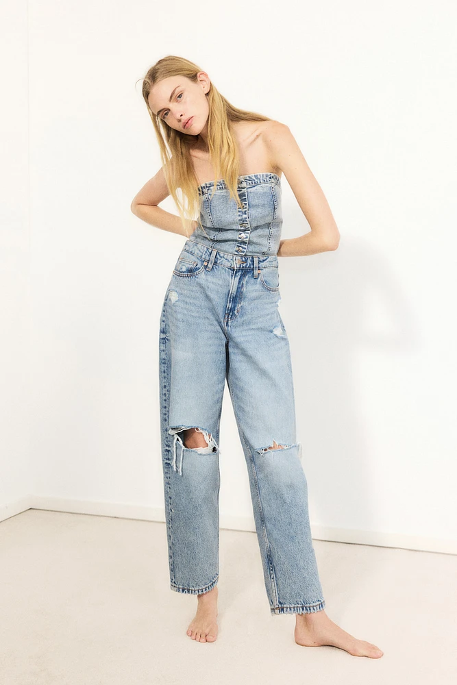 High Rise Barrel Leg Jeans