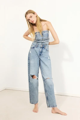 High Rise Barrel Leg Jeans
