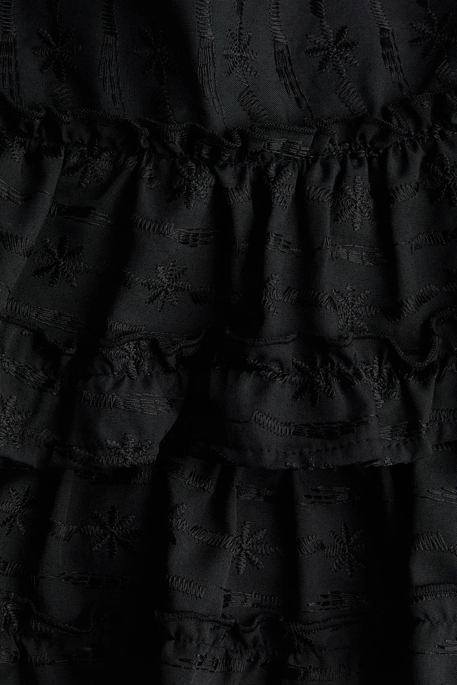 Embroidered Tiered Skirt