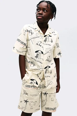 Short en sergé de coton