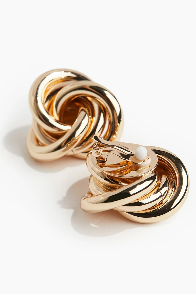 Knot-Detail Clip Earrings