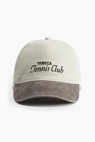 Embroidered-motif Twill Cap