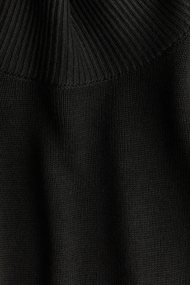 Fine-Knit Mock Turtleneck Sweater