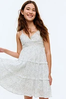 Robe smockée à volants