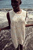 Eyelet-Embroidered Shift Dress