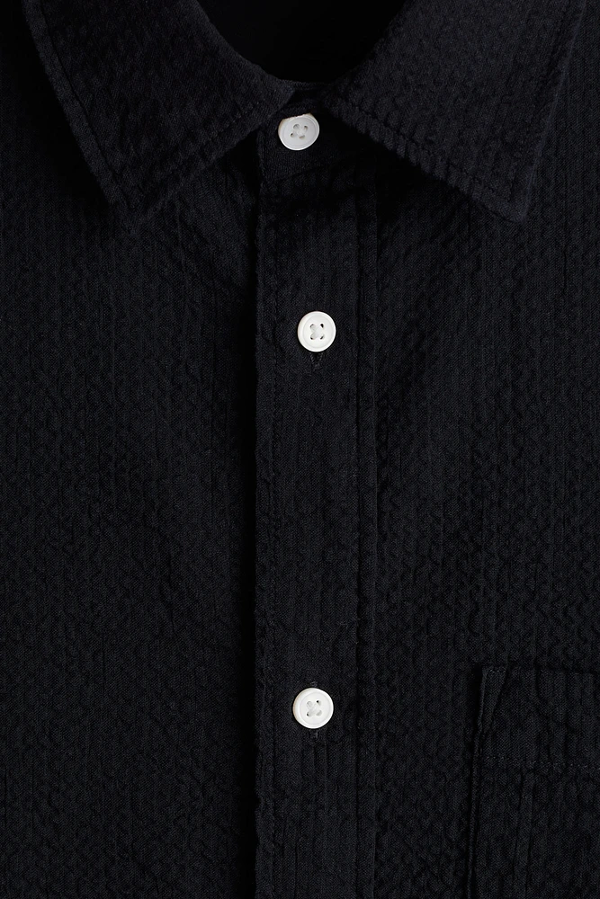 Loose-Fit Seersucker Shirt