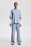 Wide-Leg Sports Sweatpants