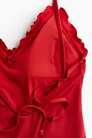 Ruffle-Trimmed Padded-Cup Swimsuit