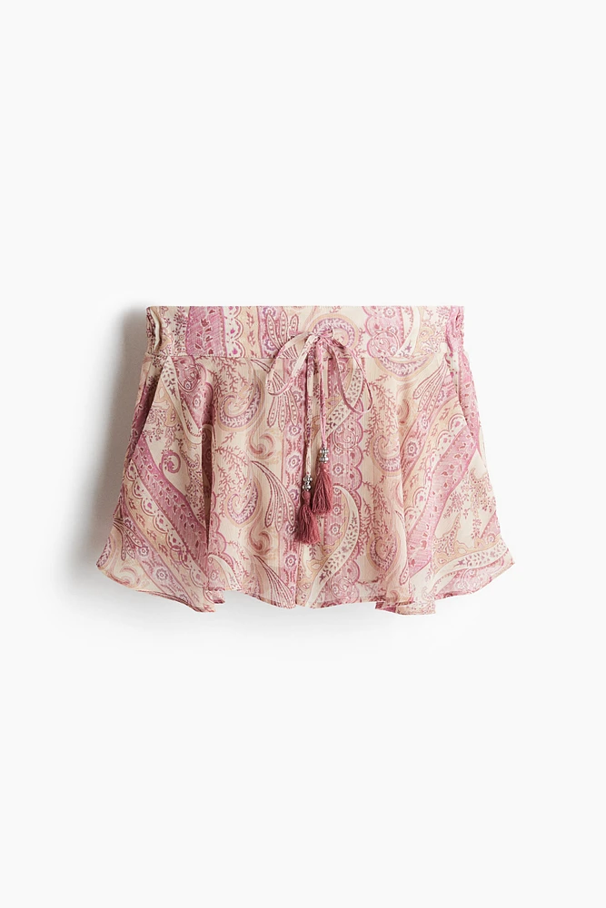 Short aérien avec cordon de serrage