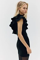 Ruffle-Trimmed One-Shoulder Dress