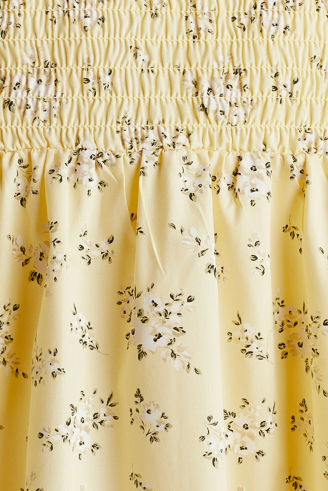 Tie-Shoulder-Strap Smocked Dress