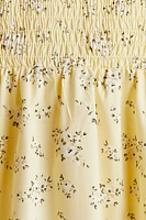 Tie-Shoulder-Strap Smocked Dress