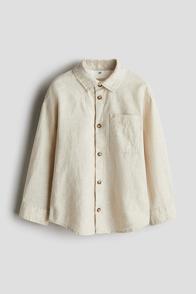 Linen-Blend Shirt