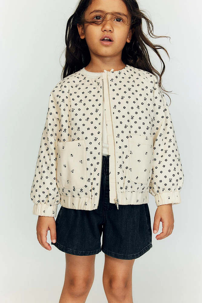 Patterned Linen-blend Jacket