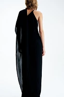 Draped-Panel Sleeveless Dress