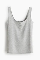 Ribbed Button-top Tank Top