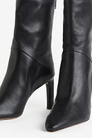 High Heel Leather Boots