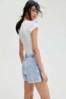 Jupe-short croisée en denim