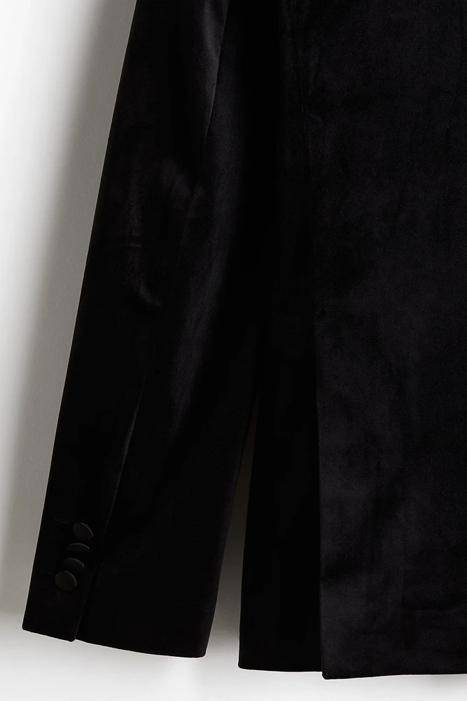 Regular Fit Double-Breasted Velvet Tuxedo Jacket