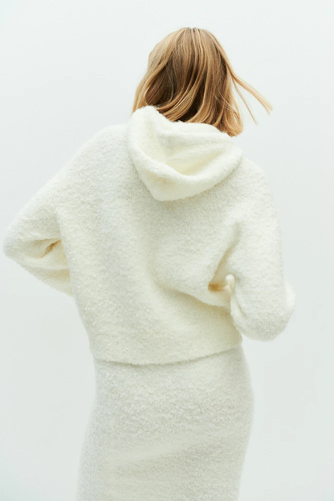 Bouclé-Knit Hoodie