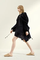 Robe en coton froissé