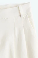 Wide-Leg Linen-Blend Pants