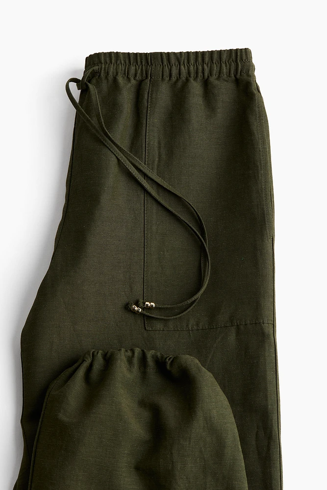 Linen-blend Pull-on Pants