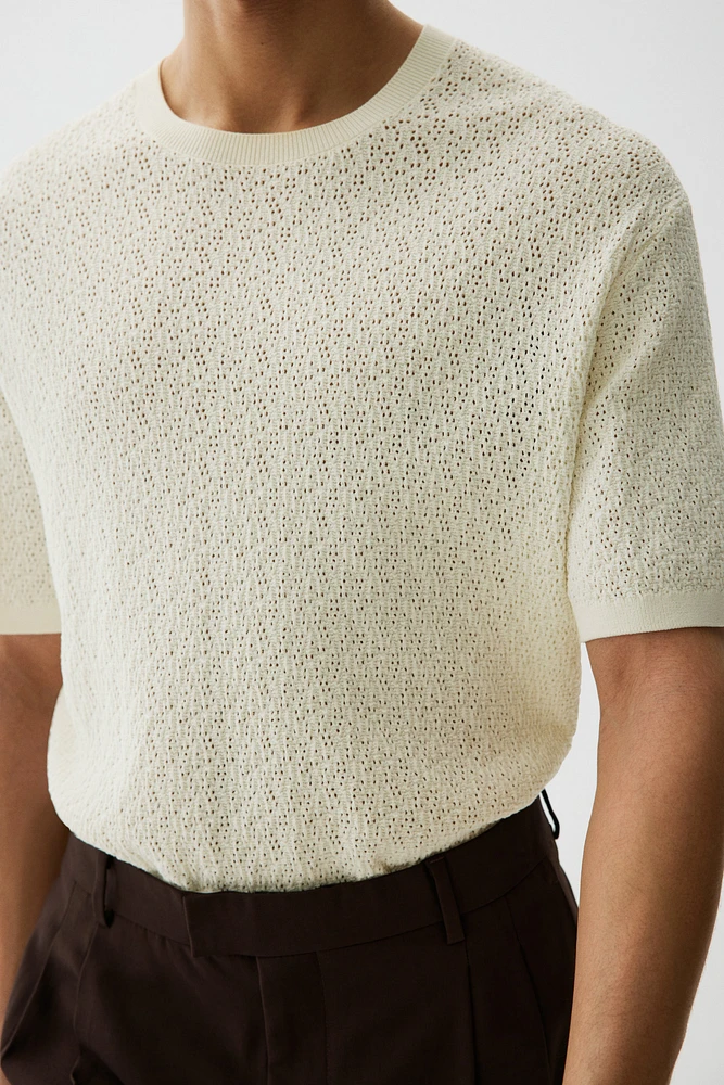 T-shirt coupe classique en tricot texturé