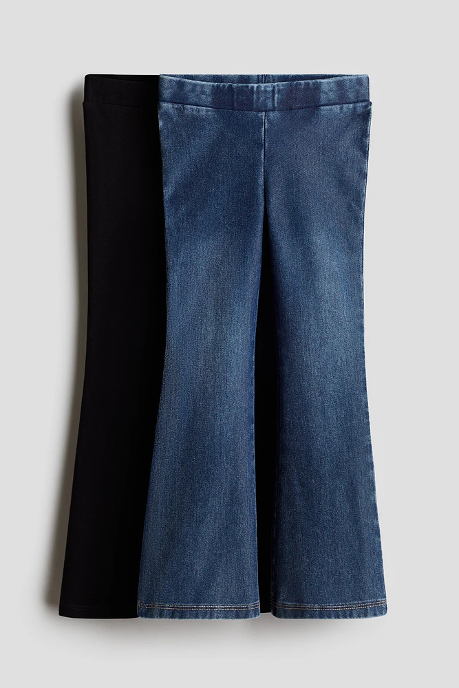 Lot de 2 collants-jeans évasés