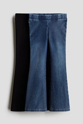Lot de 2 collants-jeans évasés