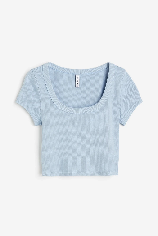 T-shirt côtelé court