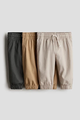 Lot de 3 pantalons jogging en sergé